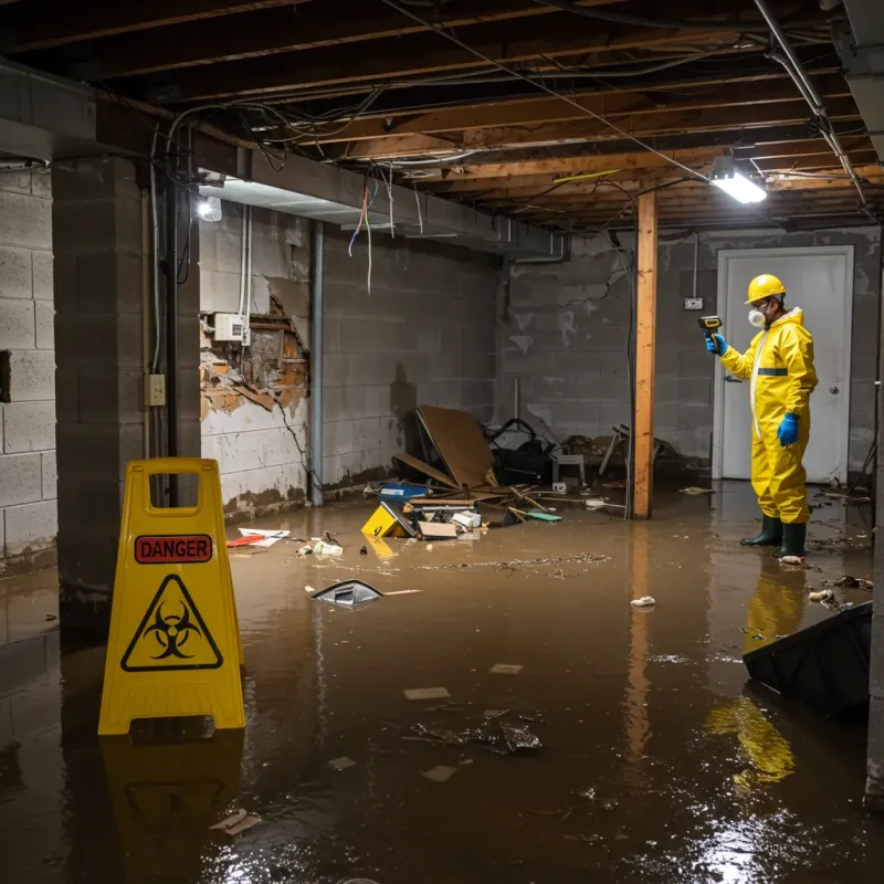 Flooded Basement Electrical Hazard in Mayfield, KY Property
